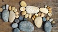 Abstract cute pebbles, footprint from boulder Royalty Free Stock Photo