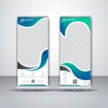 Abstract cyan roll up banner business design templates Royalty Free Stock Photo