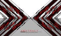 Abstract cyber circuit red black arrow direction geometric cross on white grey blank space design modern futuristic technology Royalty Free Stock Photo