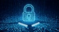 Digital Lock with Futuristic Circuit Background Royalty Free Stock Photo