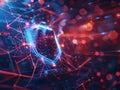Abstract Cybersecurity Concept with Digital Technology and Security Elements Royalty Free Stock Photo