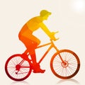 Abstract cyclist man silhouette