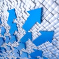 Abstract 3d arrows on pixelated background