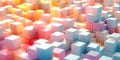 Abstract 3d background, colorful cubes pattern texture. Generative AI