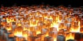 Abstract 3d background, colorful glowing cubes pattern texture. Generative AI Royalty Free Stock Photo