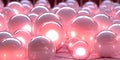 Abstract 3d background, colorful pink balls pattern texture. Generative AI