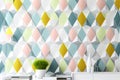abstract 3d background of colorful triangles. Generative AI Royalty Free Stock Photo