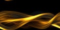 Abstract 3D Background with golden Wavy Lines on black. Seamless background pattern. Generative AI Royalty Free Stock Photo