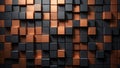 Abstract 3d background with copper and dark grey cubes Royalty Free Stock Photo