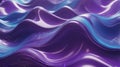 An abstract 3D background featuring shiny plastic waves with textures of purple and blue