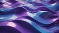 An abstract 3D background featuring shiny plastic waves with textures of purple and blue