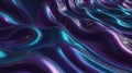 An abstract 3D background featuring shiny plastic waves with textures of purple and blue