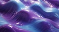 An abstract 3D background featuring shiny plastic waves with textures of purple and blue