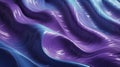 An abstract 3D background featuring shiny plastic waves with textures of purple and blue