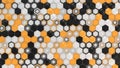 Abstract 3d background made of black, white and orange hexagons on white background Royalty Free Stock Photo