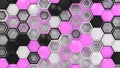 Abstract 3d background made of black, white and purple hexagons Royalty Free Stock Photo