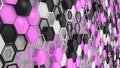 Abstract 3d background made of black, white and purple hexagons Royalty Free Stock Photo