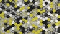 Abstract 3d background made of black, white and yellow hexagons on white background Royalty Free Stock Photo