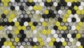 Abstract 3d background made of black, white and yellow hexagons on white background Royalty Free Stock Photo