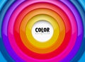 Abstract 3D background with vibrant circular layers, gradient color, and glossy effect. Vector modern design template for web