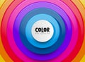 Abstract 3D background with vibrant circular layers, gradient color, and glossy effect. Vector modern design template for web