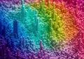 Abstract 3D Bar Chart Cityscape with Rainbow Gradient Royalty Free Stock Photo