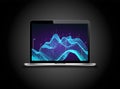 Abstract 3D big data visualization. Tangled graphics data streams. Infographics threads data. Futuristic Social network.