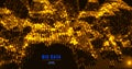 Abstract 3D big data visualization. Tangled graphics data streams. Infographics threads data. Futuristic Social network.