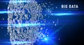 Abstract 3D big data visualization. Tangled graphics data streams. Infographics threads data. Futuristic Social network.