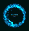 Abstract 3D big data visualization. Tangled graphics data streams. Infographics threads data. Futuristic Social network.