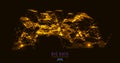 Abstract 3D big data visualization. Tangled graphics data streams. Infographics threads data. Futuristic Social network.