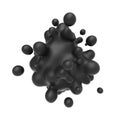 Abstract 3D black meatball object Royalty Free Stock Photo