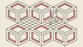 Abstract 3D Blocks Grid Pattern, Technology Concept, vector design Generative AI Royalty Free Stock Photo
