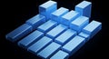 Abstract 3D Blue Bar Graph Visualization Royalty Free Stock Photo