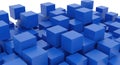 Abstract 3d blue cubes arrangement Royalty Free Stock Photo