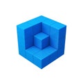 Abstract 3d blue cubes illustration