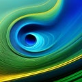 Abstract 3D blue fluid twisted wavy glass morphism. Design visual element for background, , banner, cover, poster or header.