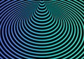 Abstract 3D blue and green gradient color twisted spiral lines optical illusion pattern on black background Royalty Free Stock Photo