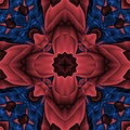 3d blue red kaleidoscopic fractal pattern Royalty Free Stock Photo