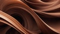 Abstract 3D business technology background, swirling aurora of brown silk textures, floating abstract geometric shapes, smooth gra