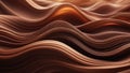 Abstract 3D business technology background, swirling aurora of brown silk textures, floating abstract geometric shapes, smooth gra