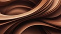 Abstract 3D business technology background, swirling aurora of brown silk textures, floating abstract geometric shapes, smooth gra