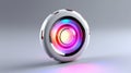 Abstract 3d button, aim control and digital interface, button technology and future tech game, target borders and metallic frames Royalty Free Stock Photo