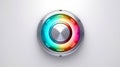Abstract 3d button, aim control and digital interface, button technology and future tech game, target borders and metallic frames Royalty Free Stock Photo