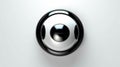 Abstract 3d button, aim control and digital interface, button technology and future tech game, target borders and metallic frames Royalty Free Stock Photo