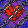 3d chained heart graphic Royalty Free Stock Photo