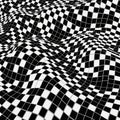 An Abstract 3D Checkerboard with a Wavy, Distorted Surface Effect, vector design Generative AI Royalty Free Stock Photo