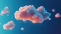 Abstract 3D cloud computing concept Pink cloud with blue background Royalty Free Stock Photo