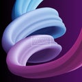 Abstract 3D Colorful Curve Line Background. Vector Liquid Fluid Artistic Color Illustration. Creative Concept for