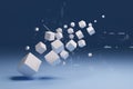 Abstract 3D cube, digital technology concept